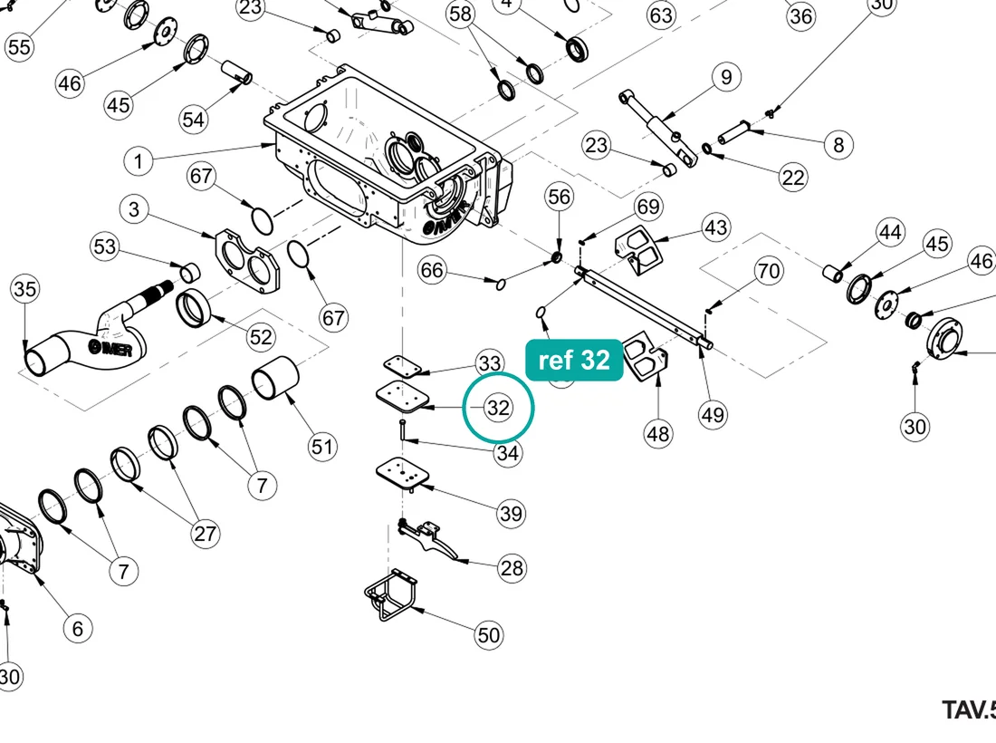 Closure Seal for IMER Booster 15 — IMER parts diagram, ref 32