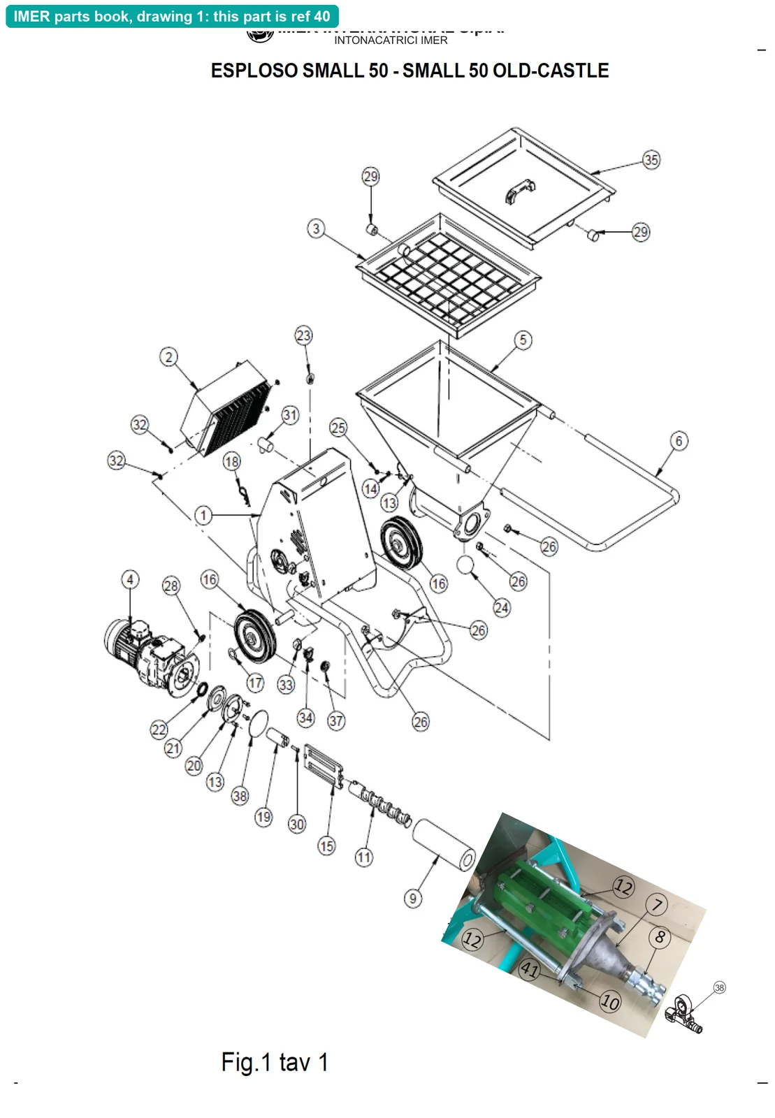 O-Ring for IMER Small 50 (IMER parts book drawing 1, ref 40)