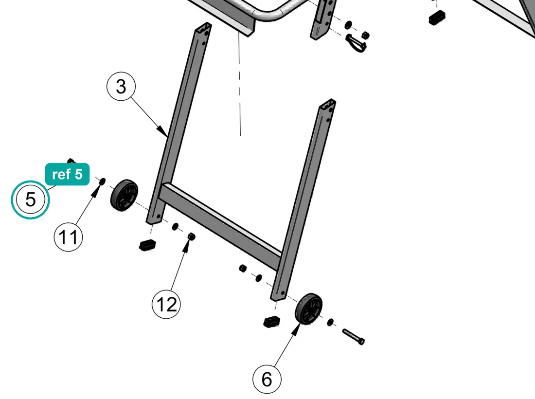 Bolt TE 5739 M10×60 (ref 5) highlighted on an IMER parts-book drawing – part 3229916