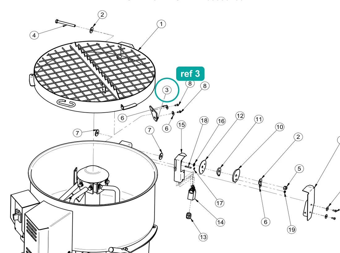 Scraper Rubber for IMER Step-Up 120 — IMER parts diagram, ref 3