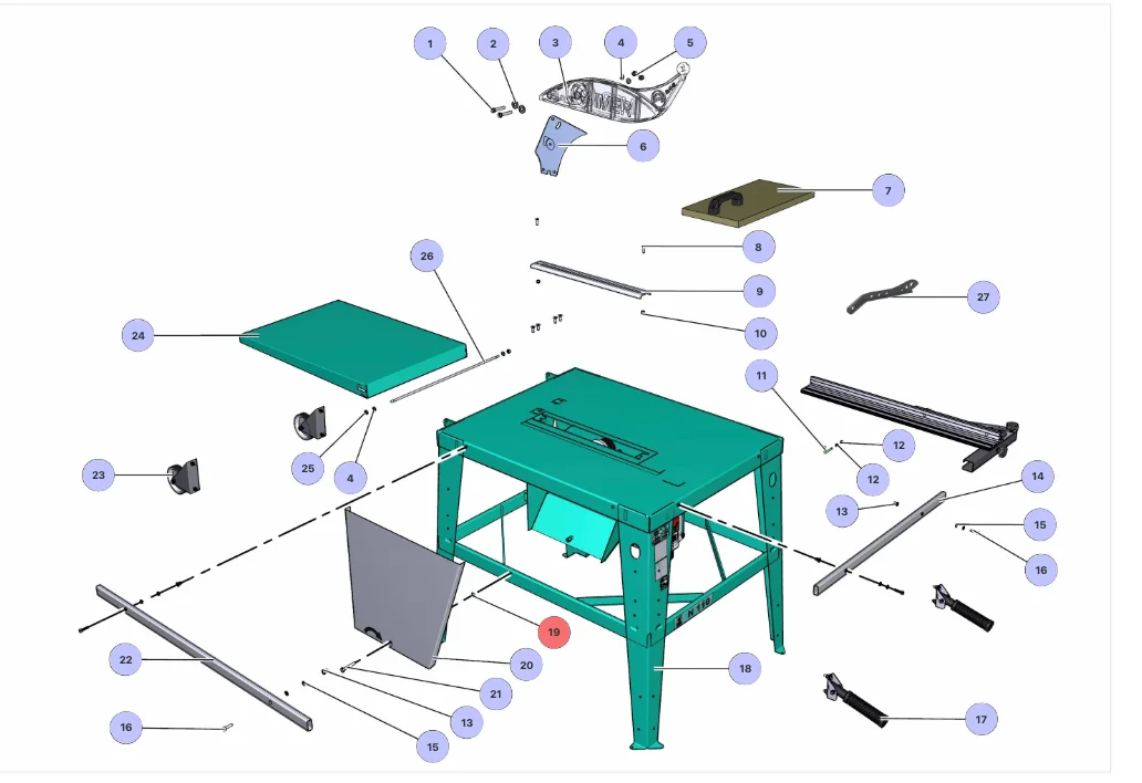 Elastic Fixator for Trees D 8 for IMER Spin 30 Plus (IMER parts book picture)