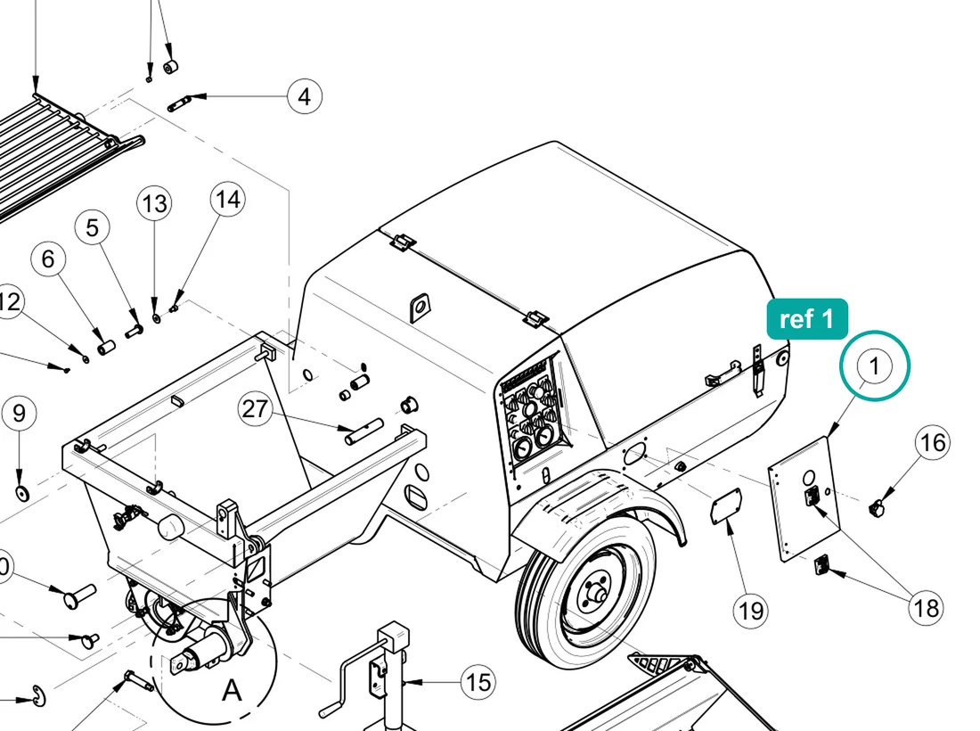 Electrical Cabinet Door for IMER Prestige 300 — IMER parts diagram, ref 1