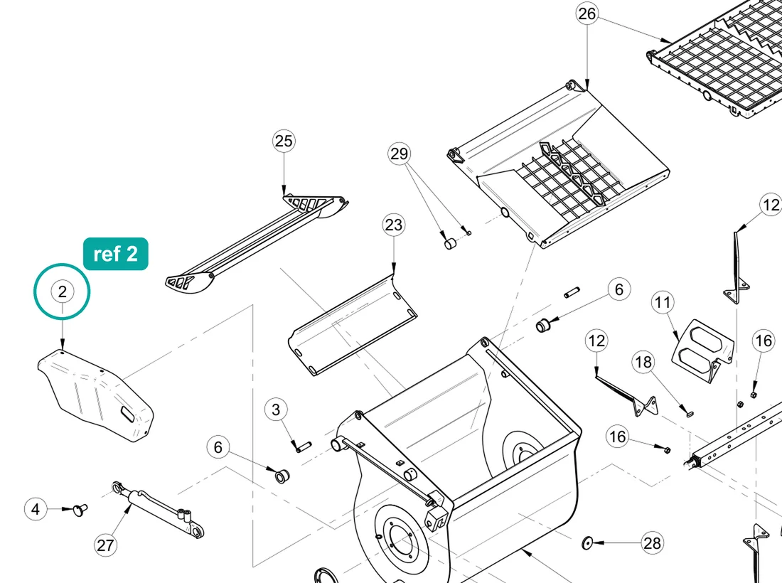 Cylinder casing (ref 2) highlighted on the IMER Prestige 300 parts diagram, Mixing Machine – part 3230270