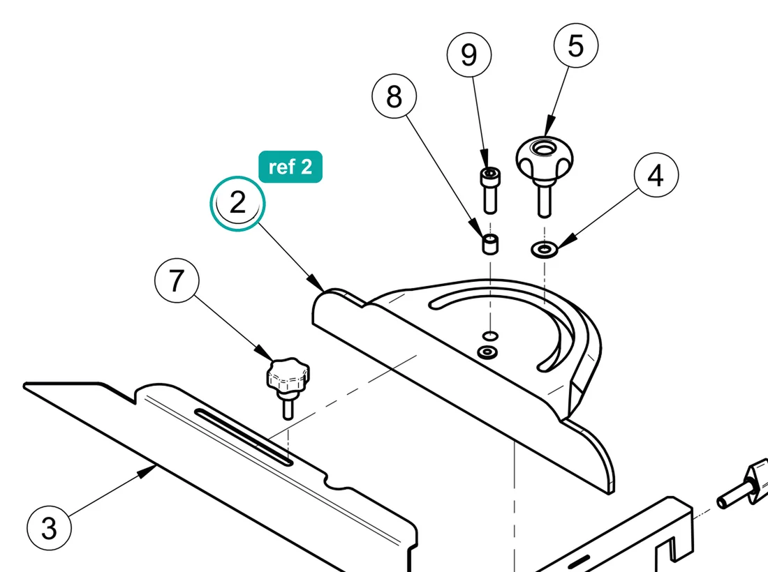 Goniometer (ref 2) highlighted on an IMER parts-book drawing – part 3230616