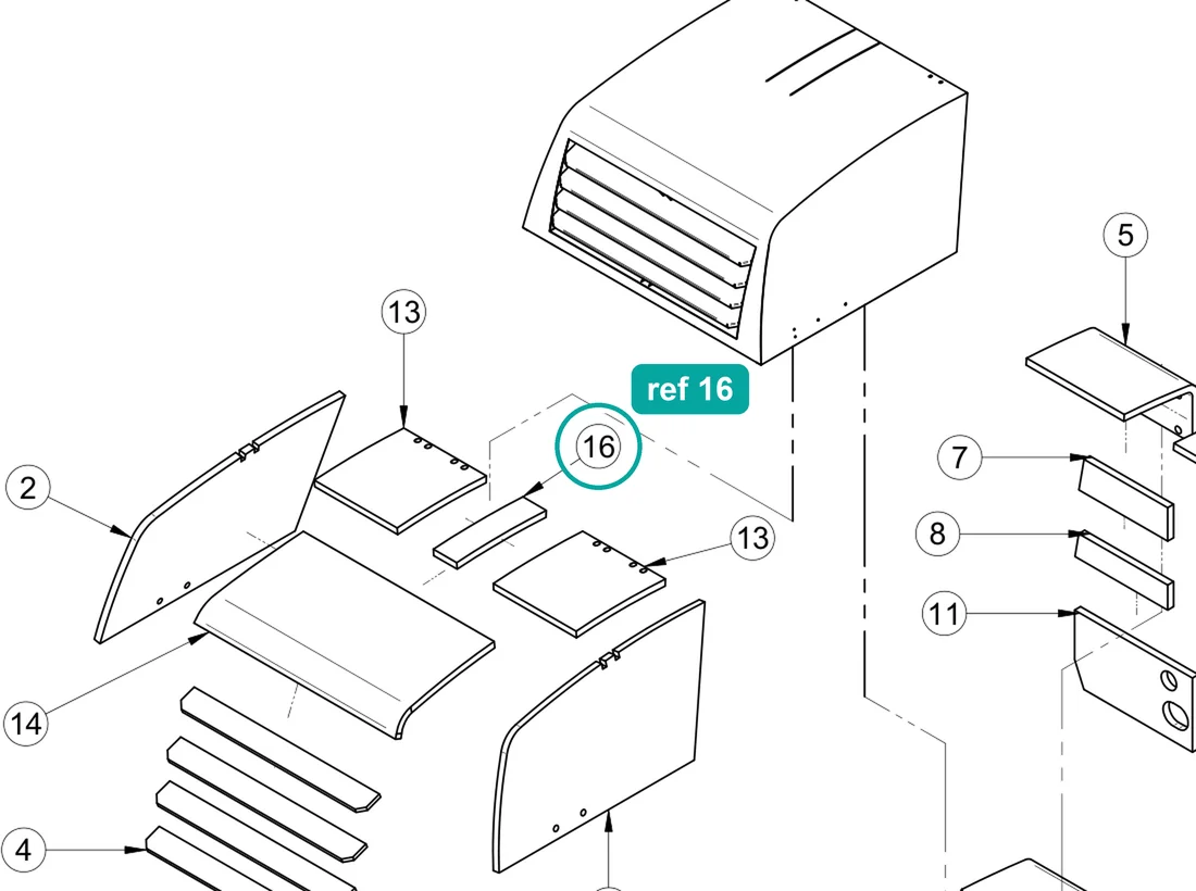 Sound-Absorbent Panel NO.5 for IMER Prestige 300 — IMER parts diagram, ref 16