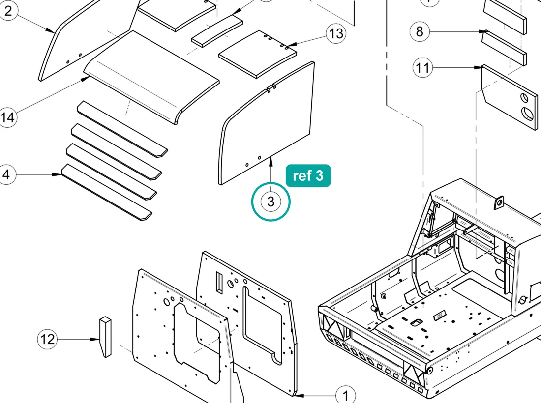 Sound-Absorbent Panel NO.6 for IMER Prestige 300 — IMER parts diagram, ref 3
