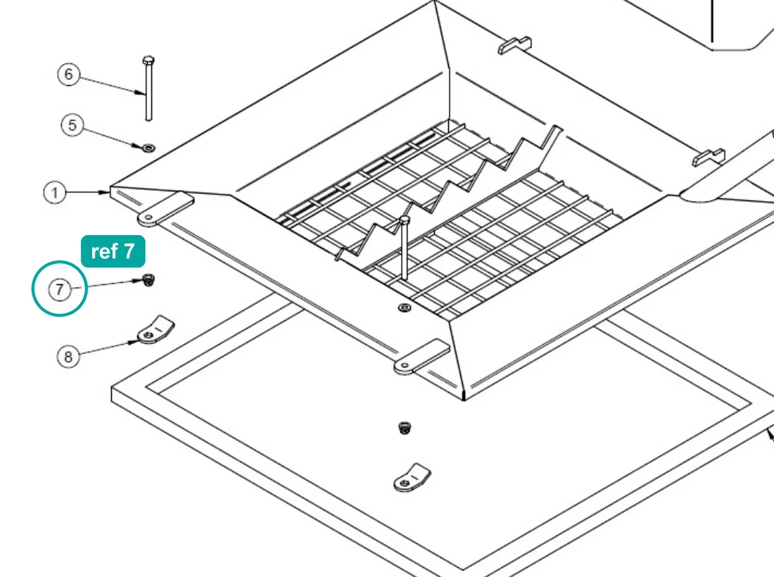 Insert M8 (ref 7) highlighted on the IMER Koine 4 parts diagram, Koine 4 Housing Kit (1107491) – part 3231186
