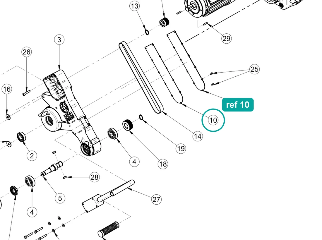 Gasket (ref 10) highlighted on the IMER Combicut 350 iPower parts diagram, Head Assembly – part 3231441