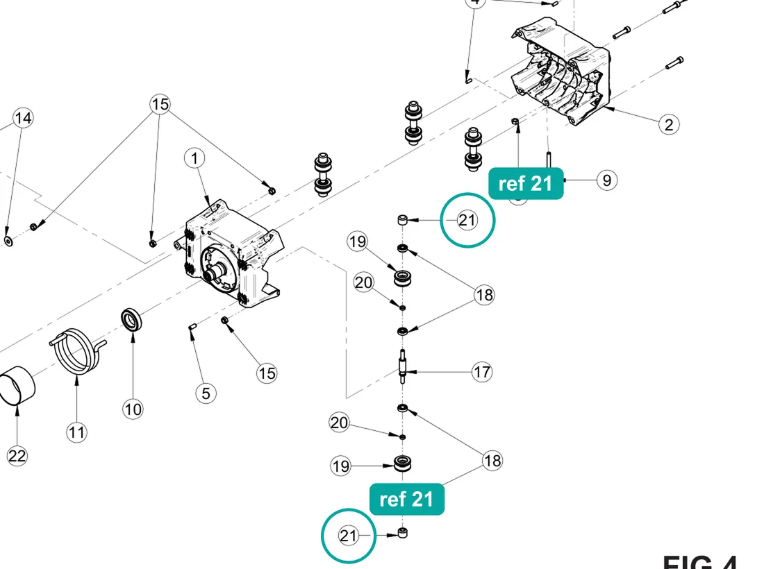 Cap (ref 21) highlighted on the IMER Combicut 350 iPower parts diagram, Carriage – part 3231485
