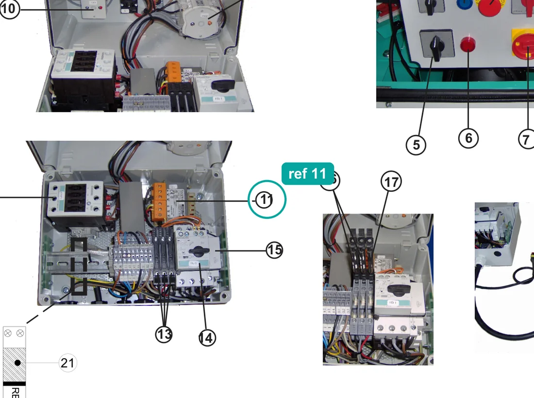 Transformer (ref 11) highlighted on the IMER Step-Up 120 parts diagram, Electrical Panel 400V 50/60Hz / 220V 60Hz Three-Phase – part 3231962