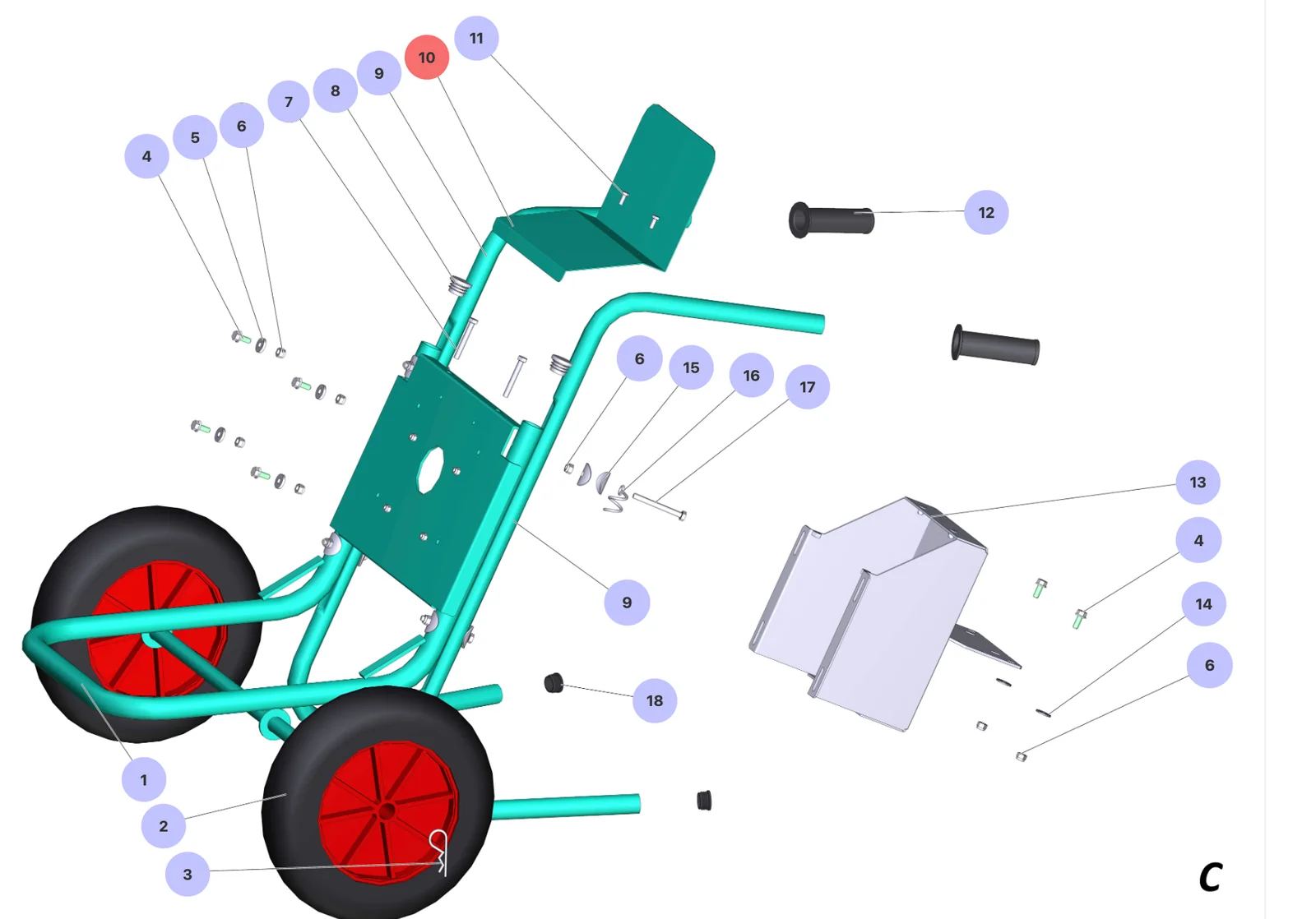 Plate for IMER Wheelman (IMER parts book picture)
