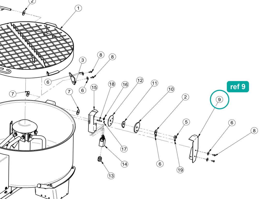 Casing for IMER Step-Up 120 — IMER parts diagram, ref 9