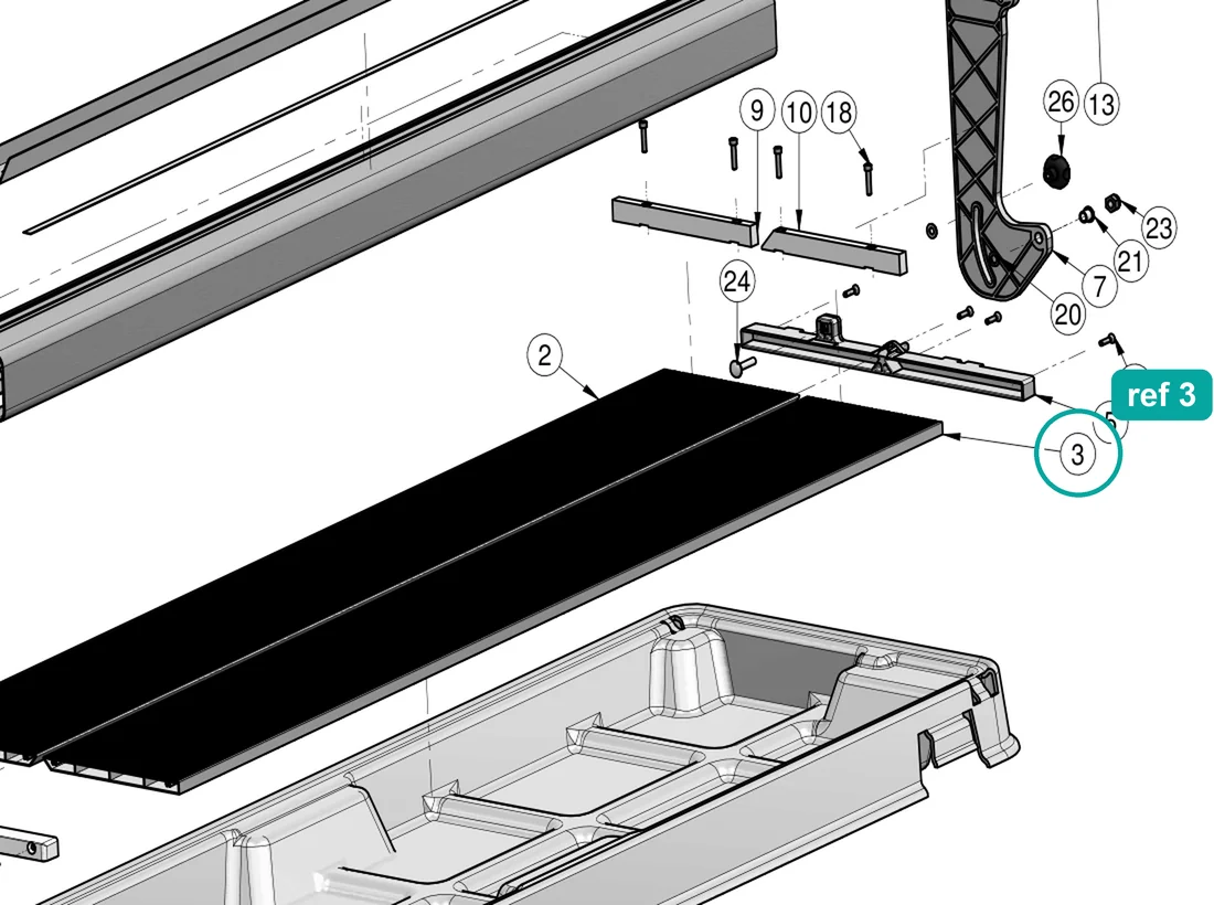 L.h. surface CM250/1500 VA (ref 3) highlighted on an IMER parts-book drawing – part 3234827