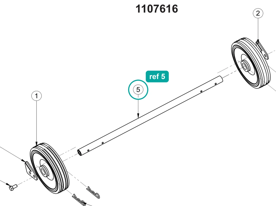 Axle, ref 5, on the IMER Combicut 350 iPower drawing