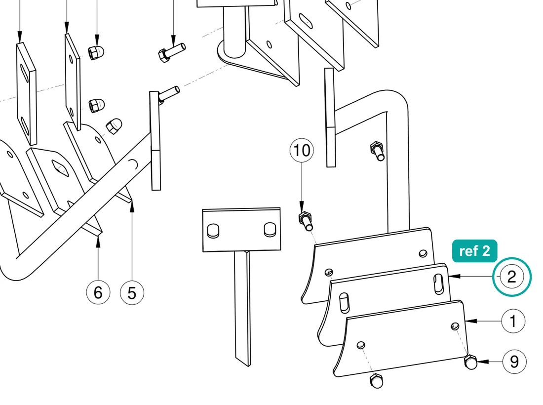 Inner blade rubber (ref 2) highlighted on the IMER Mortarman 120 Plus parts diagram, Rubber Blades Kit (1107618) – part 3235356