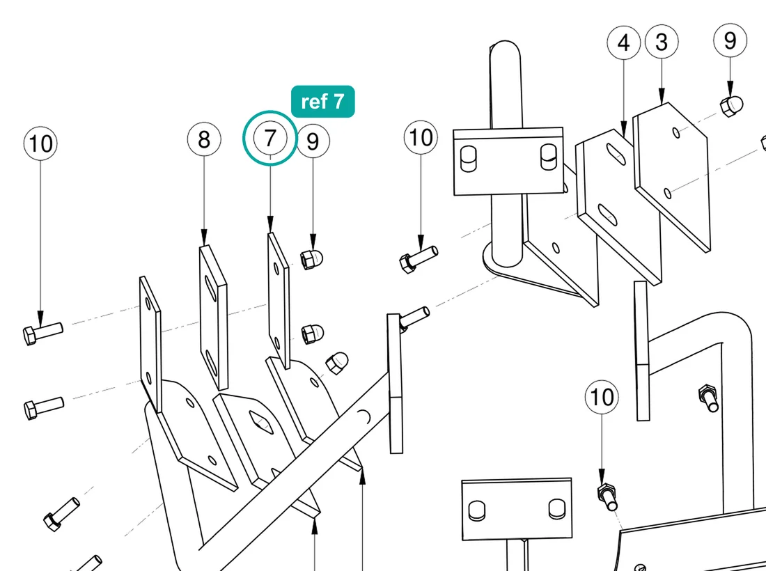 External blade (ref 7) highlighted on the IMER Mortarman 120 Plus parts diagram, Rubber Blades Kit (1107618) – part 3235366