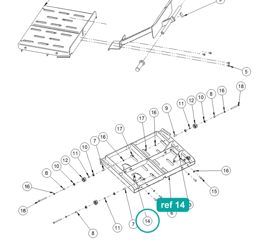 Plate LH for IMER Masonry 750 Plus — IMER parts diagram, ref 14