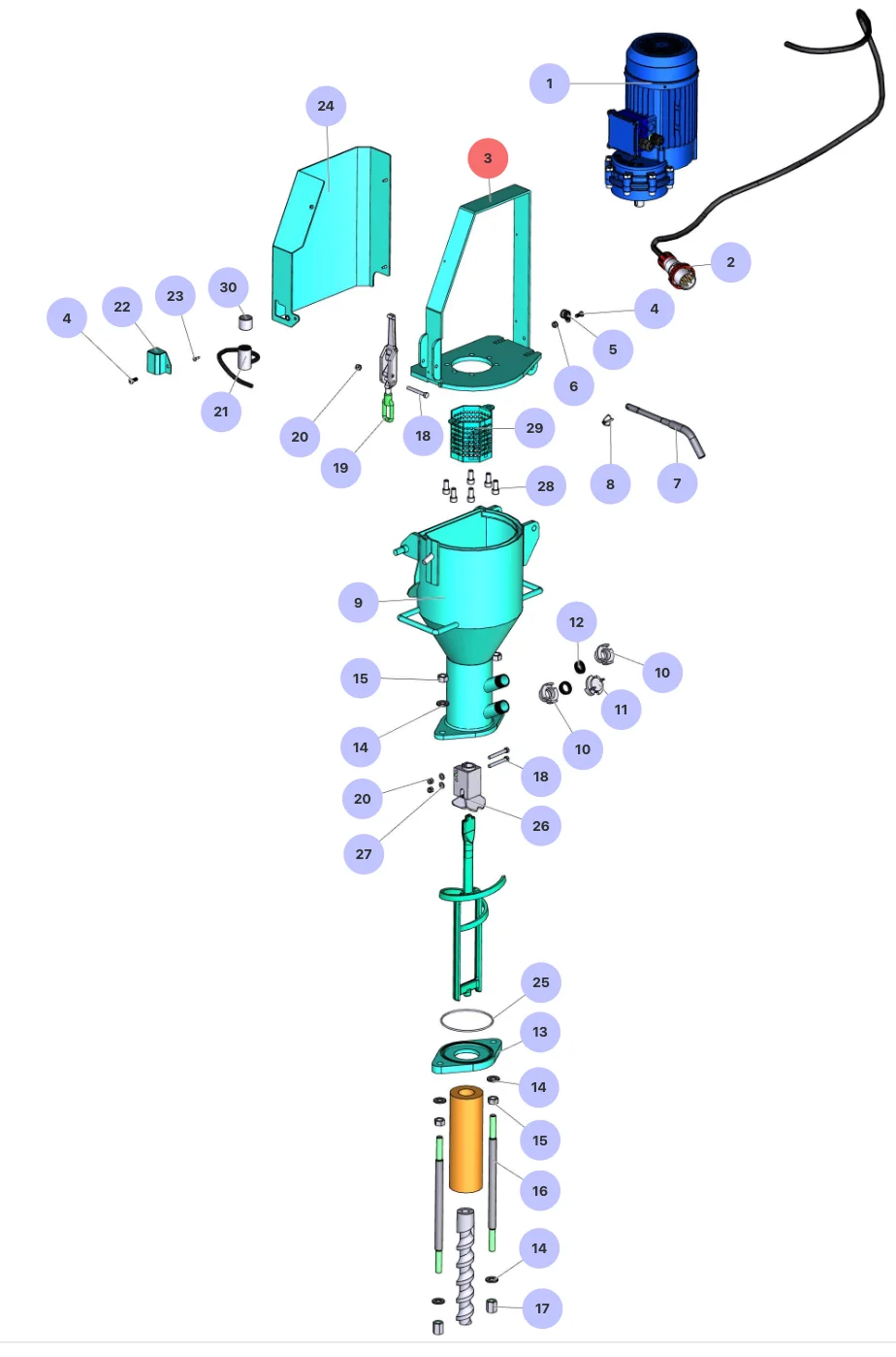 Motor Support for IMER Koine Dual (IMER parts book picture)