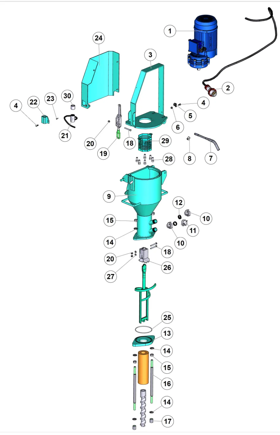 Sheet for IMER Koine Dual (IMER parts book picture)