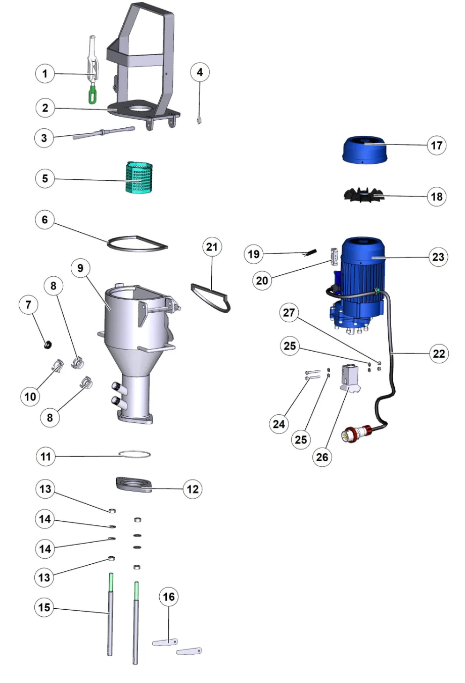 O-Ring 208 for IMER Koine 3.1 G (IMER parts book picture)